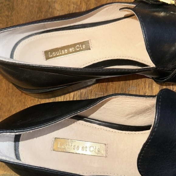 Louise Et Cie Bayne Womens Leather Slip On Round Toe Loafer Shoes Black Size 7 - Picture 9 of 10